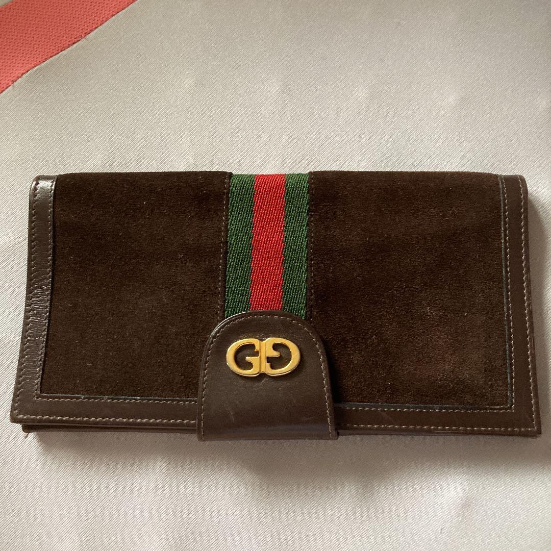 Authentic Gucci Wallet Color Brown Suede Vintage … - image 16