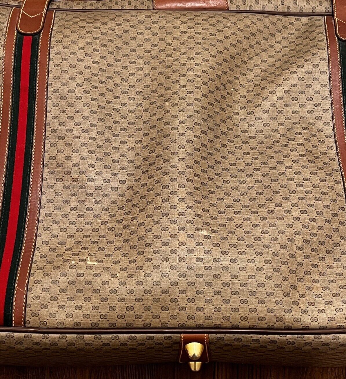 Large AUTHENTIC Vintage Gucci Web Monogram Canvas… - image 2