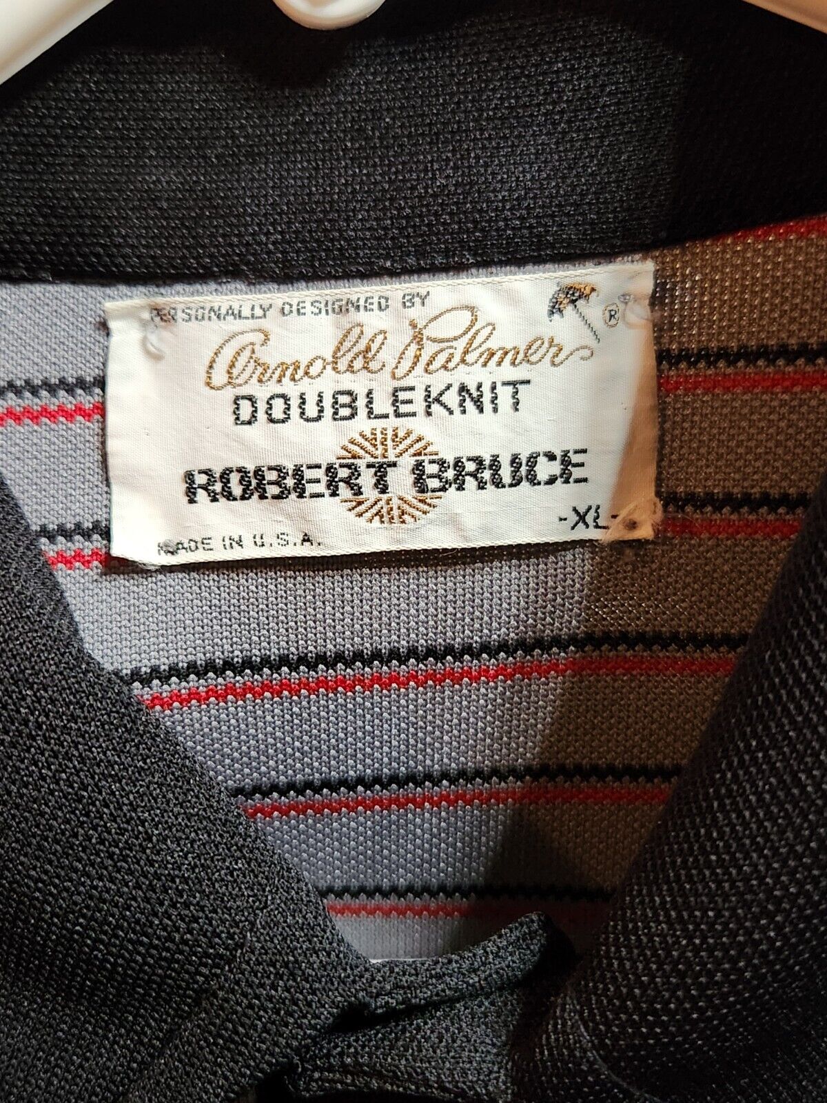 VTG ROBERT BRUCE ARNOLD PALMER STRIPED Golf Polo.… - image 3