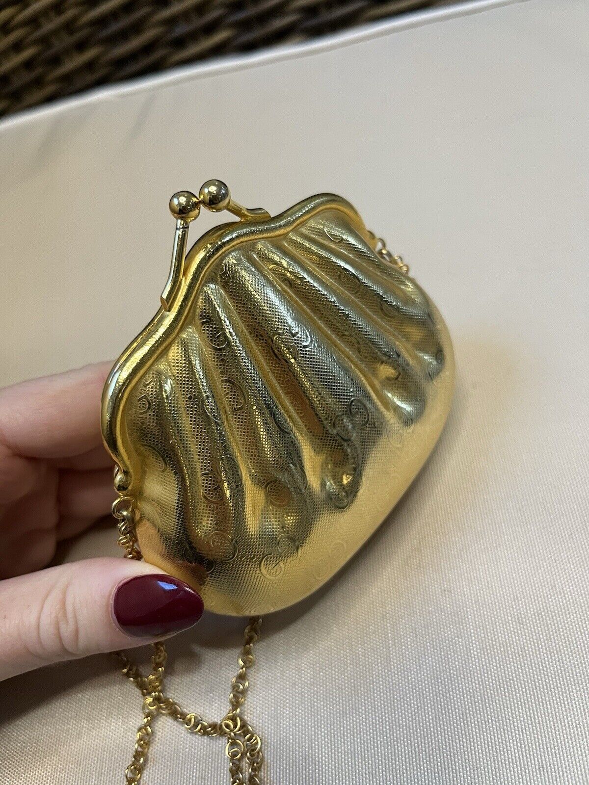 Gucci Rare Gold Metal GG Monogram Evening Bag Min… - image 11