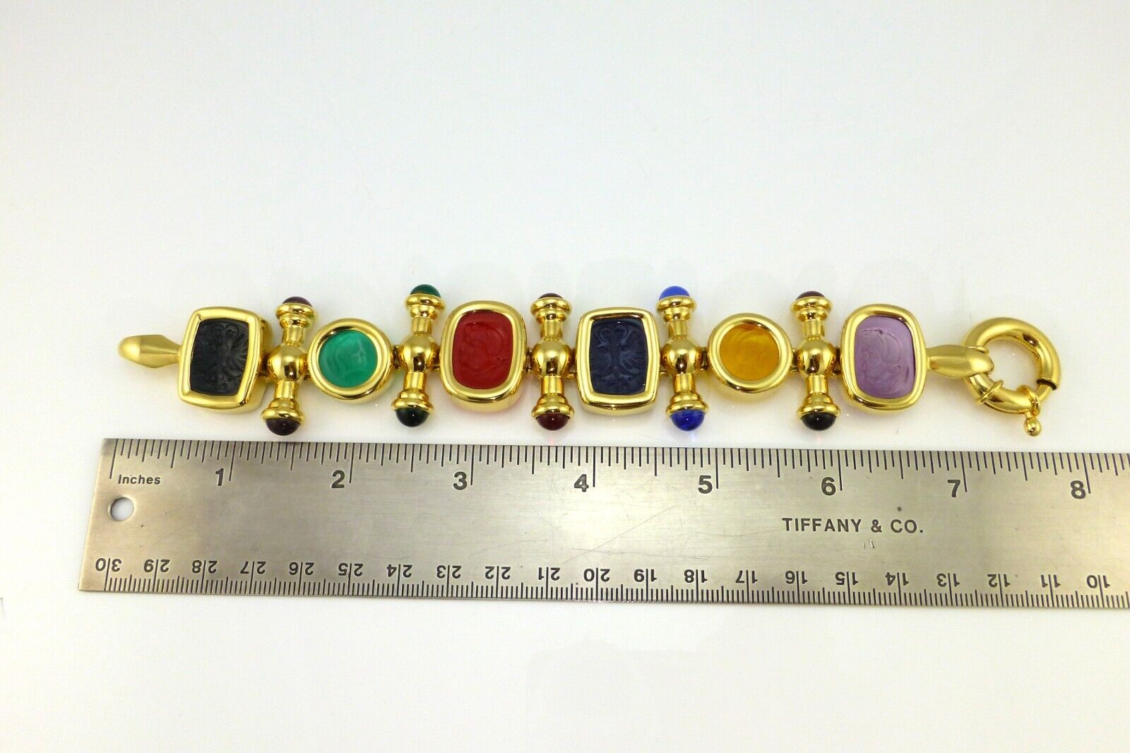 Joan Rivers Multicolor Intaglio Cabochon Gold Pla… - image 16