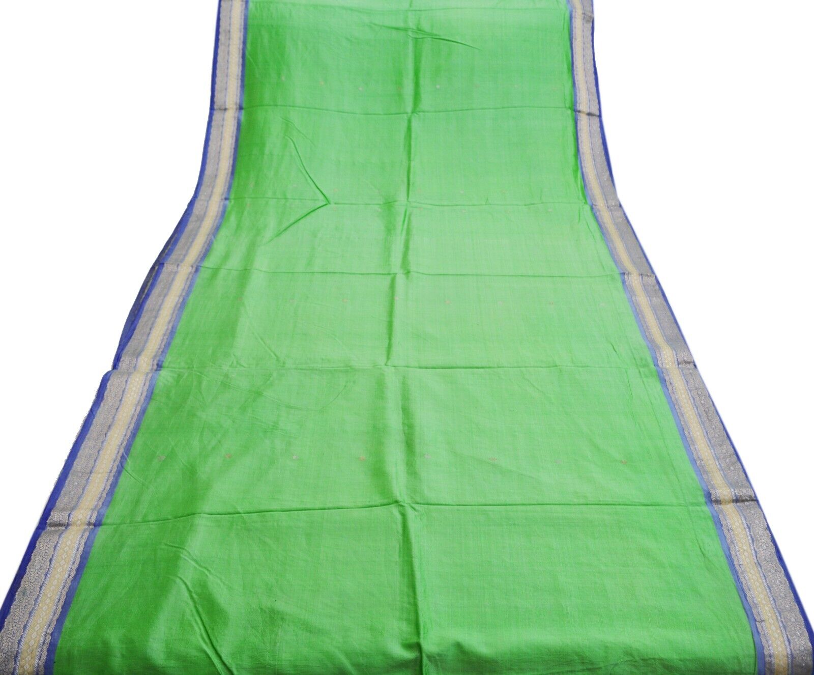 Vintage Heavy Saree Blue & Green Pure Silk Hand W… - image 16