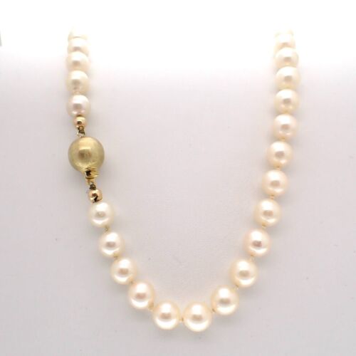 BEAUTIFUL ANTIQUE PEARL NECKLACE WITH 14K GOLD CLA