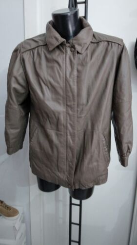 Leather Jacket Women Brown Size 46 PG208LZ - image 1