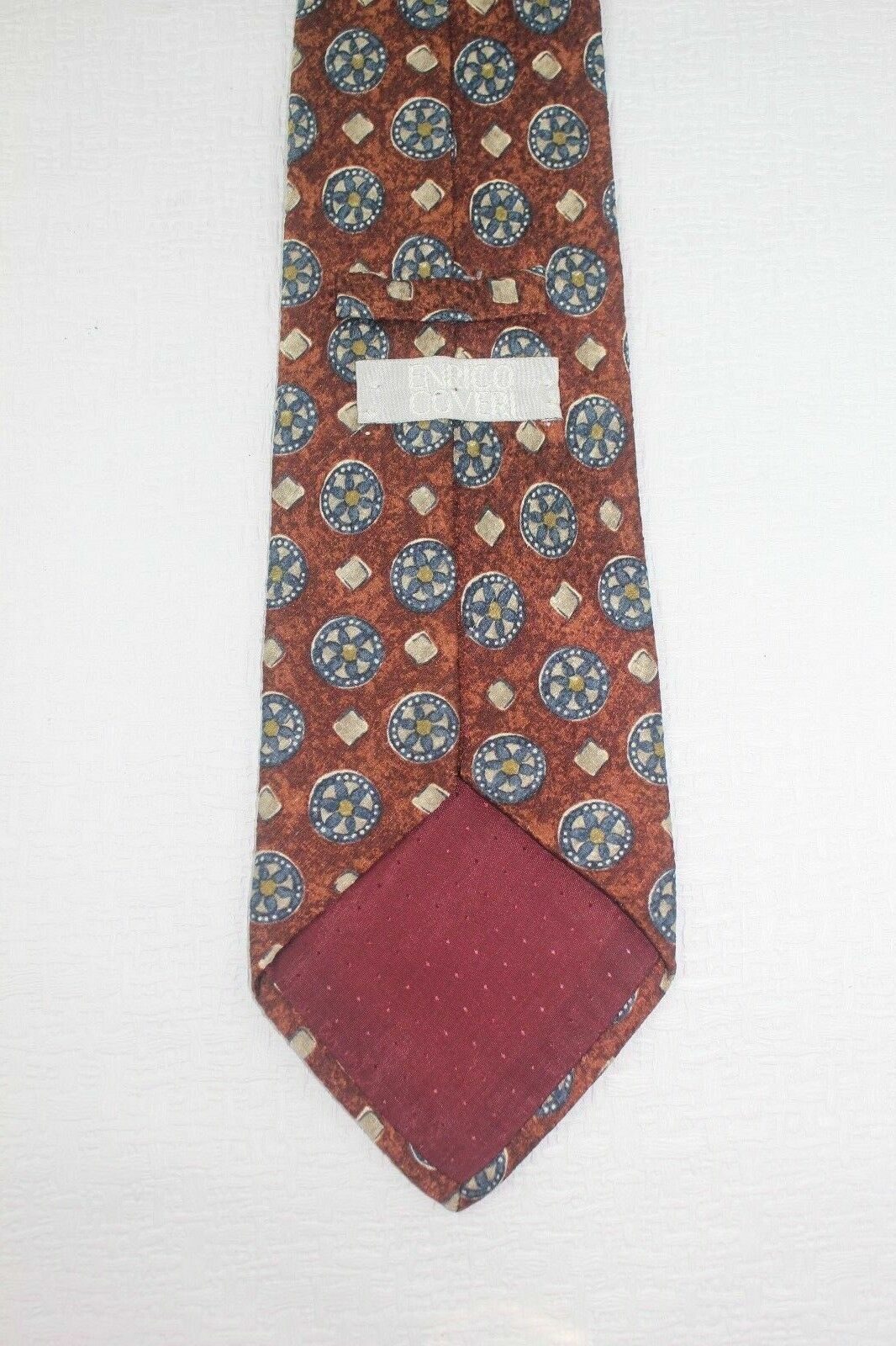 Enrico Coveri Tie Necktie Classic Brown  100% Sil… - image 4