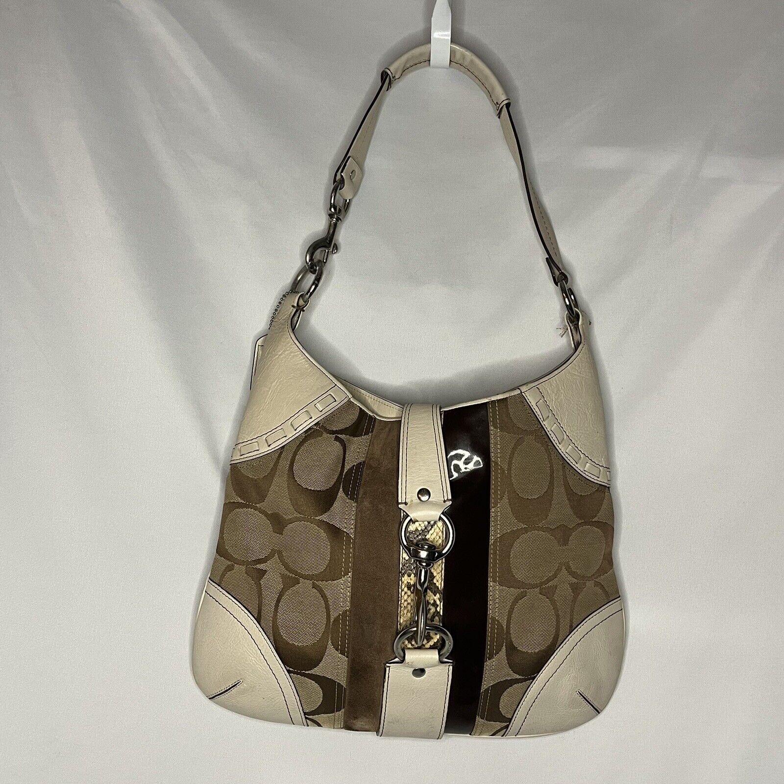 Coach Hobo Purse Satchel Signature Brown Beige Ca… - image 2