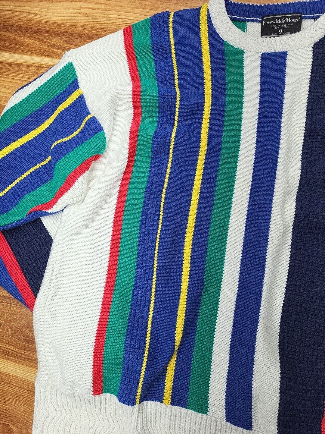 Vintage Preswick & Moore Knit Sweater Striped Men… - image 3