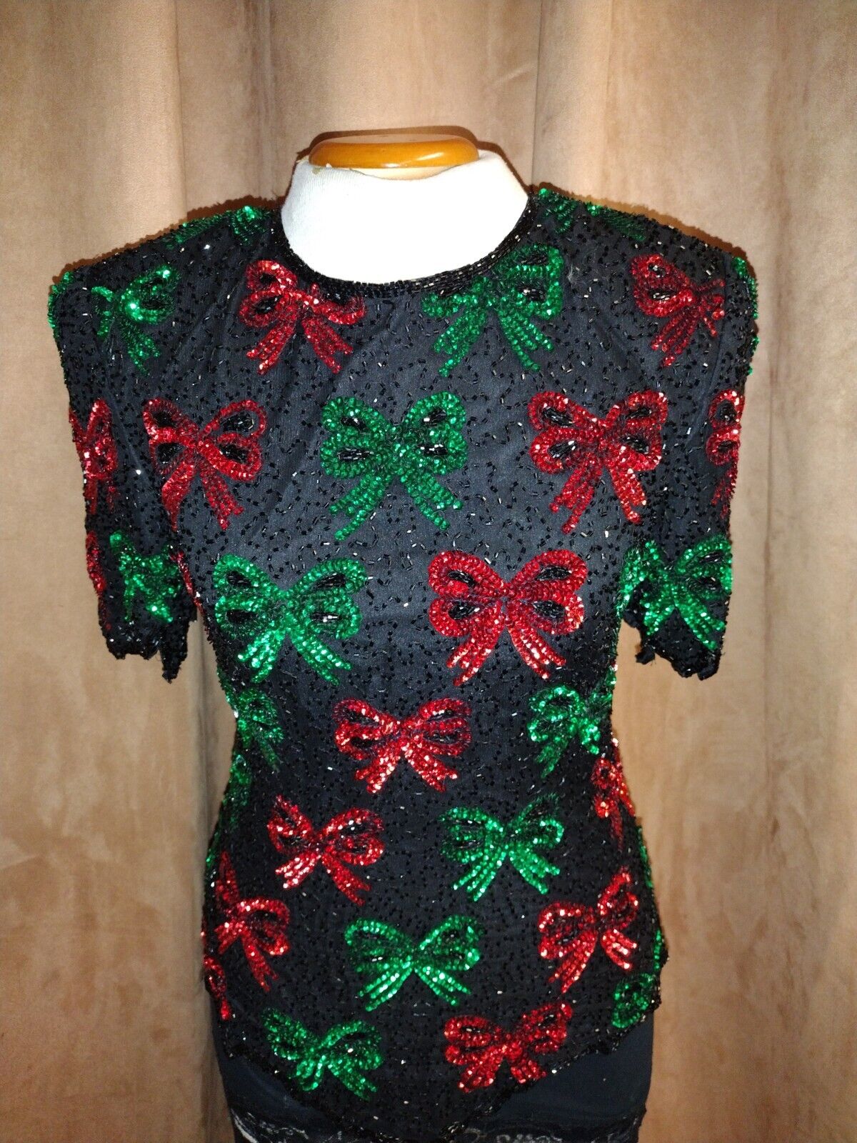 WOMENS LAURENCE KAZAR RED & GREEN SEQUENCE BOWS T… - image 2