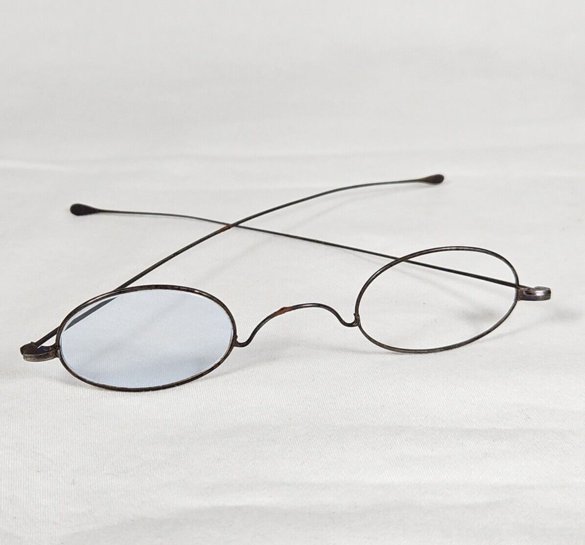 Antique Oval Eyeglasses Wire Frame Spectacles Woo… - image 8