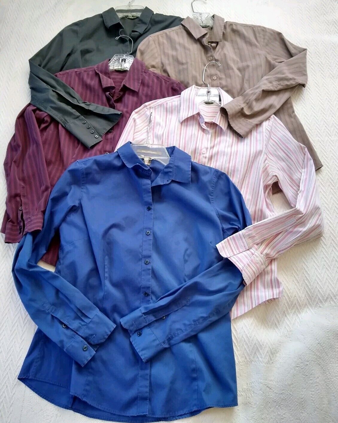 LOT of 5 Eddie Bauer Shirt Womens Petite Small Bu… - image 2