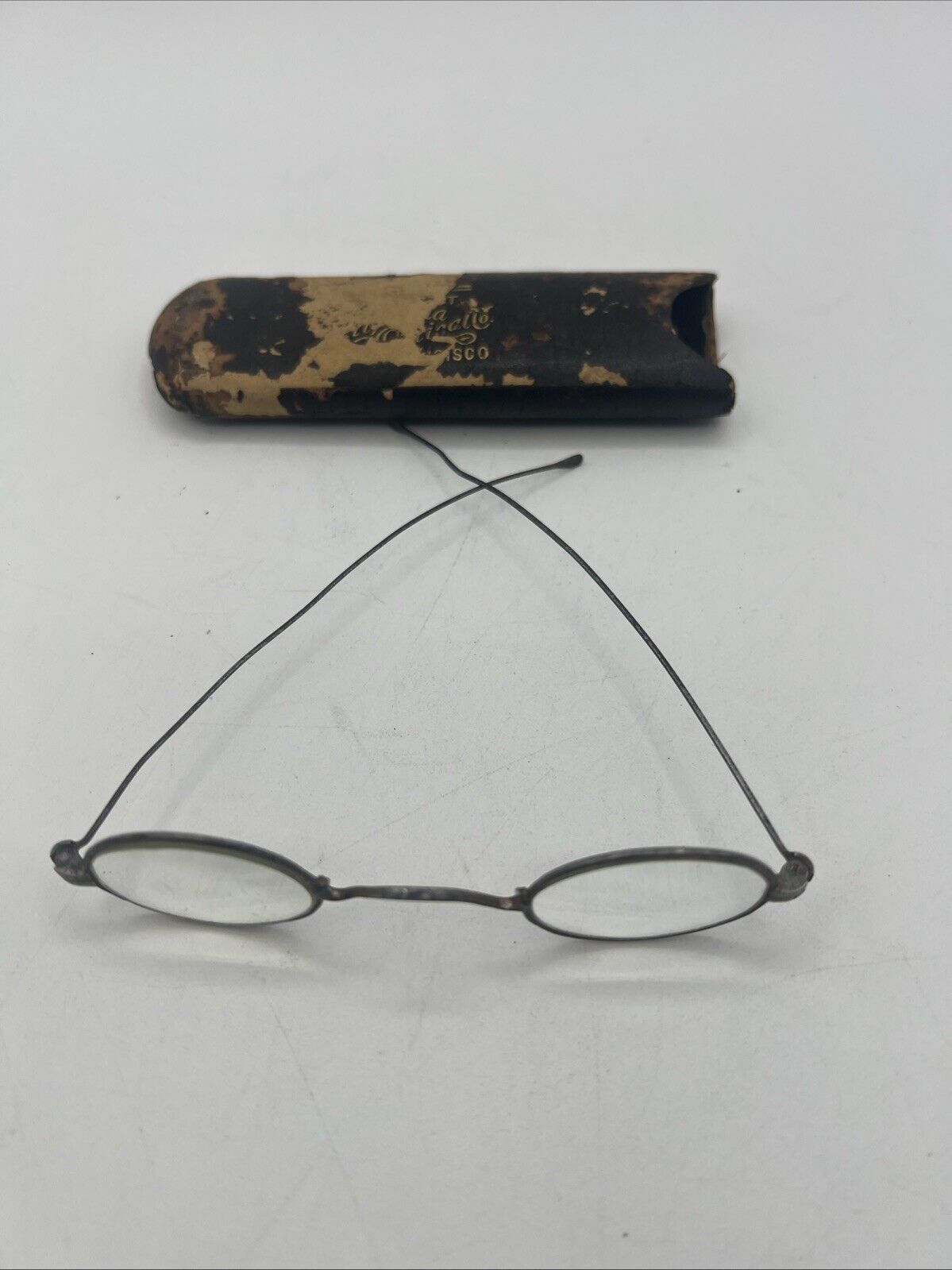 Antique Eye Glasses In Case Small Prescription 18… - image 4