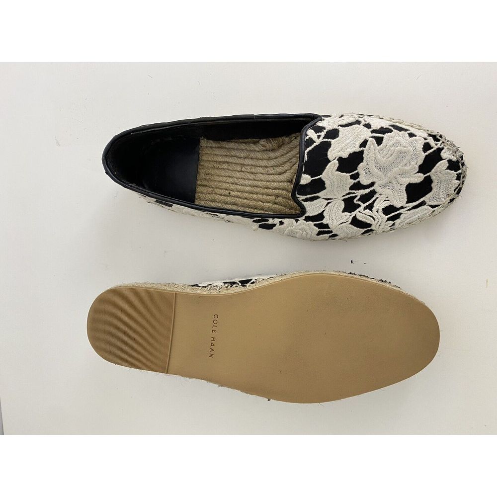 Cole Haan Palermo Espadrille Black and White Lace… - image 8