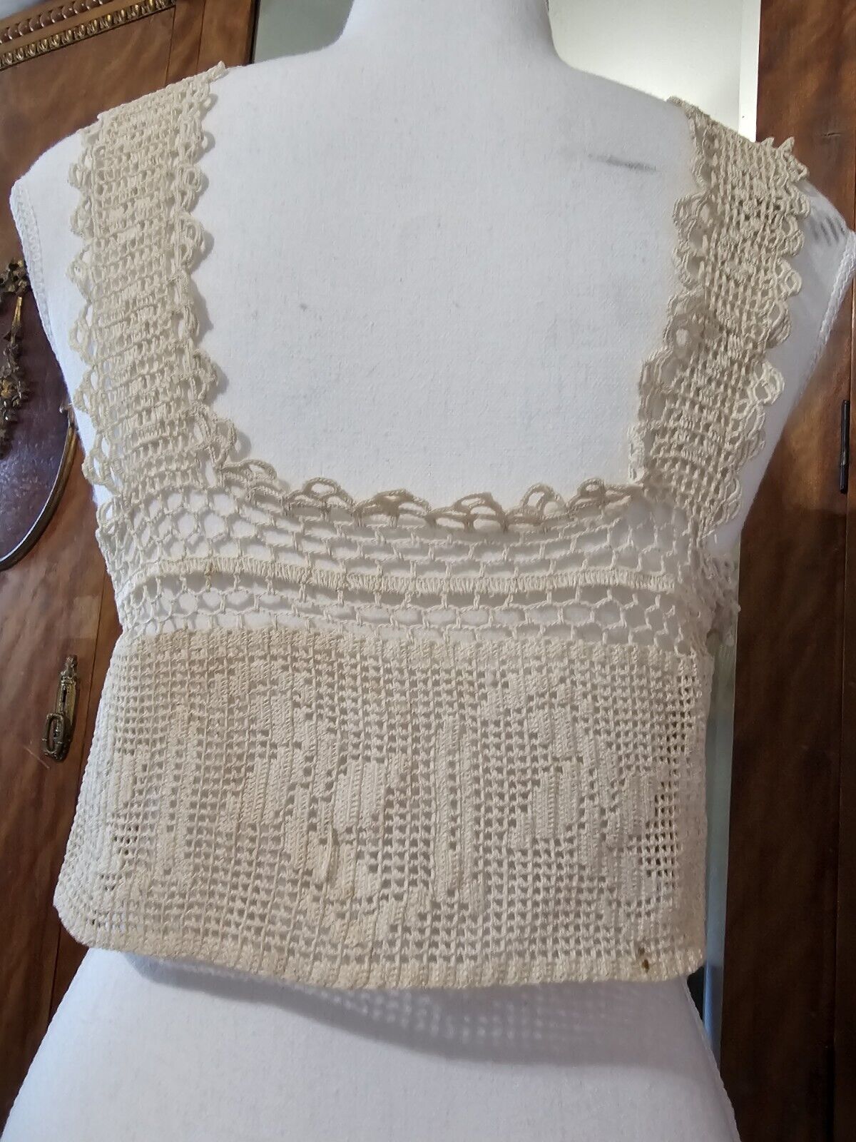 Antique Victorian Edwardian Crochet Camisole Cors… - image 5