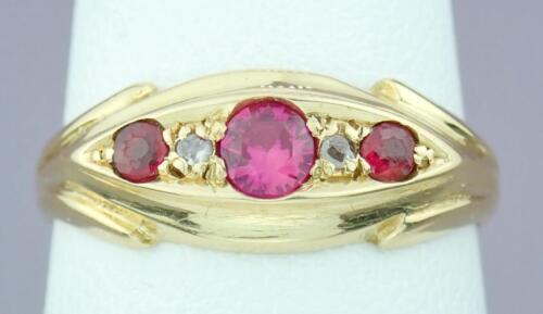 Pretty Antique Edwardian 18K Gold Diamond Pink To… - image 1