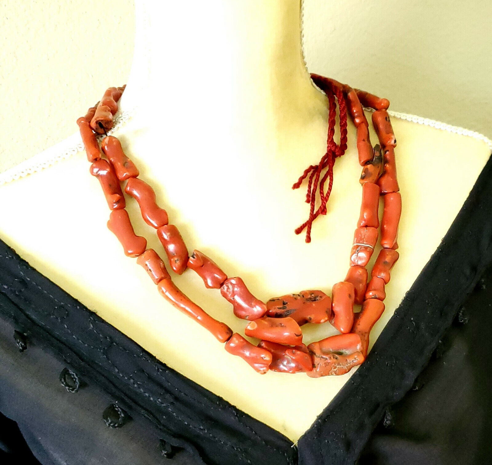 Antique Berber Natural Branch  tow strand  Red Co… - image 3