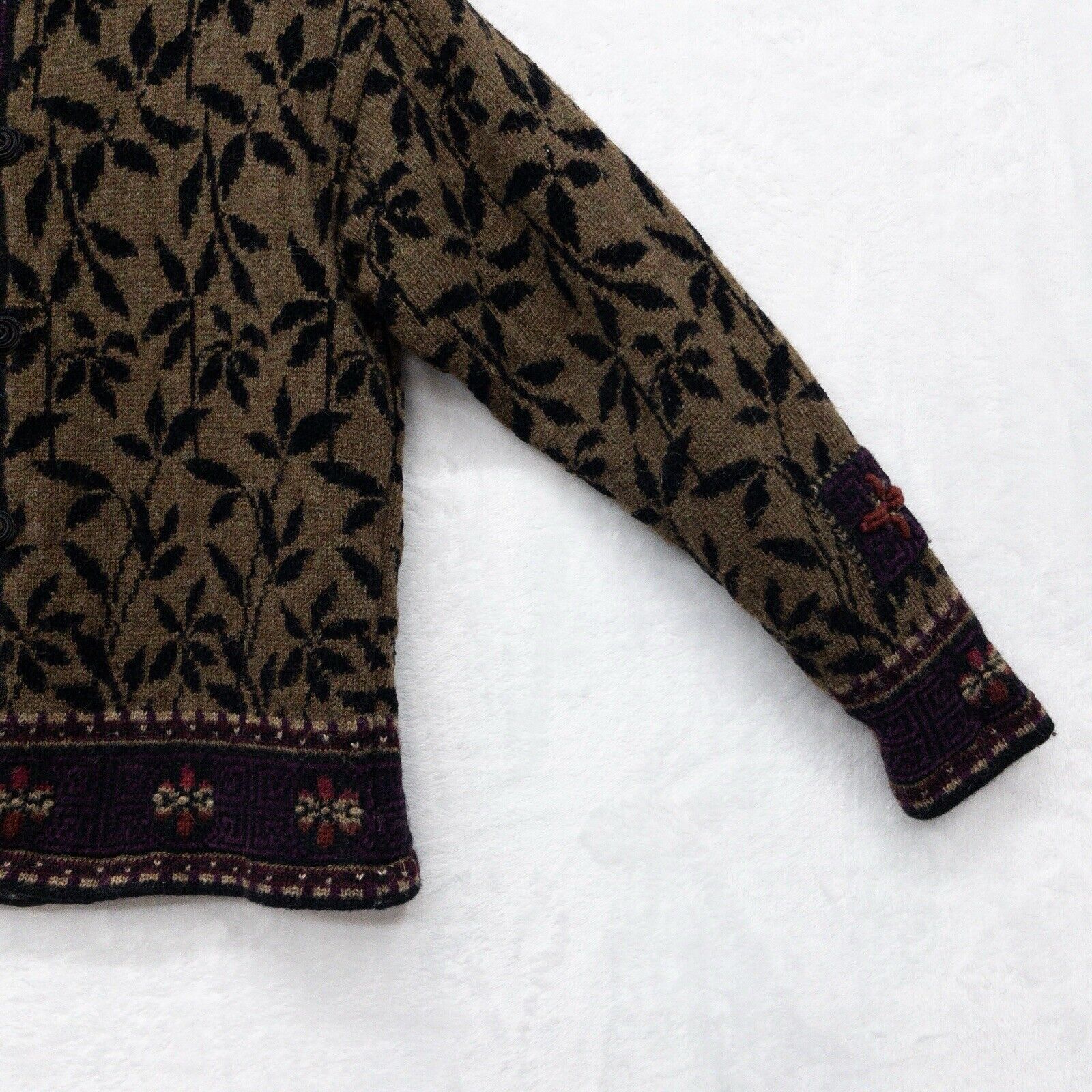 Vintage Icelandic Design Sweater Jacket Sz M Wool… - image 2