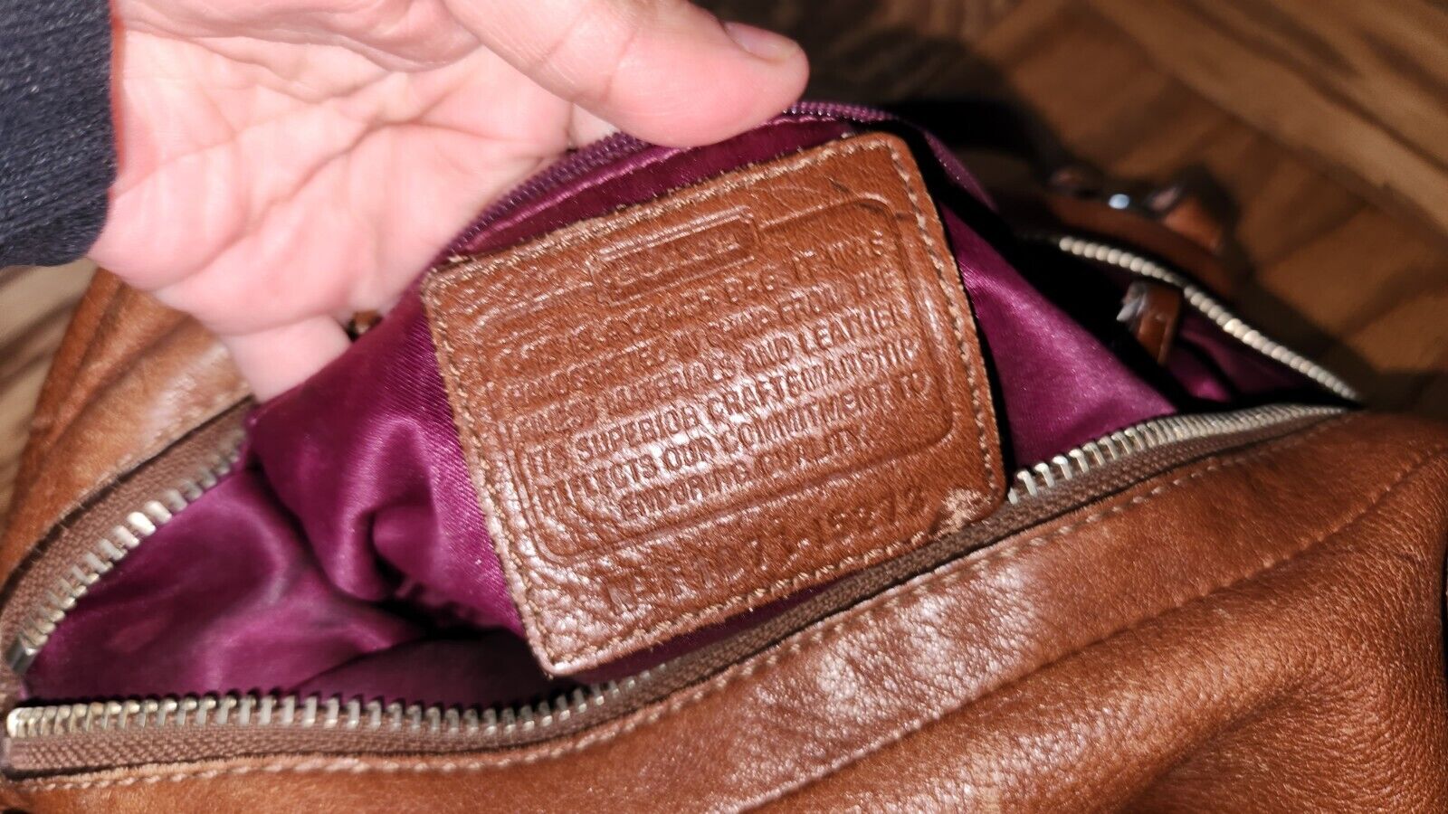 Vtg Coach Bag ( mold stains) - image 4