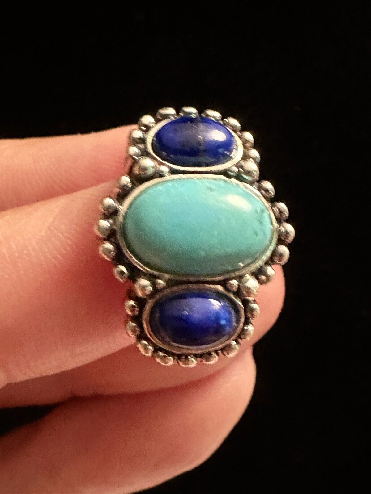 Gorgeous Lapis Lazuli, Turquoise & Sterling Silve… - image 2