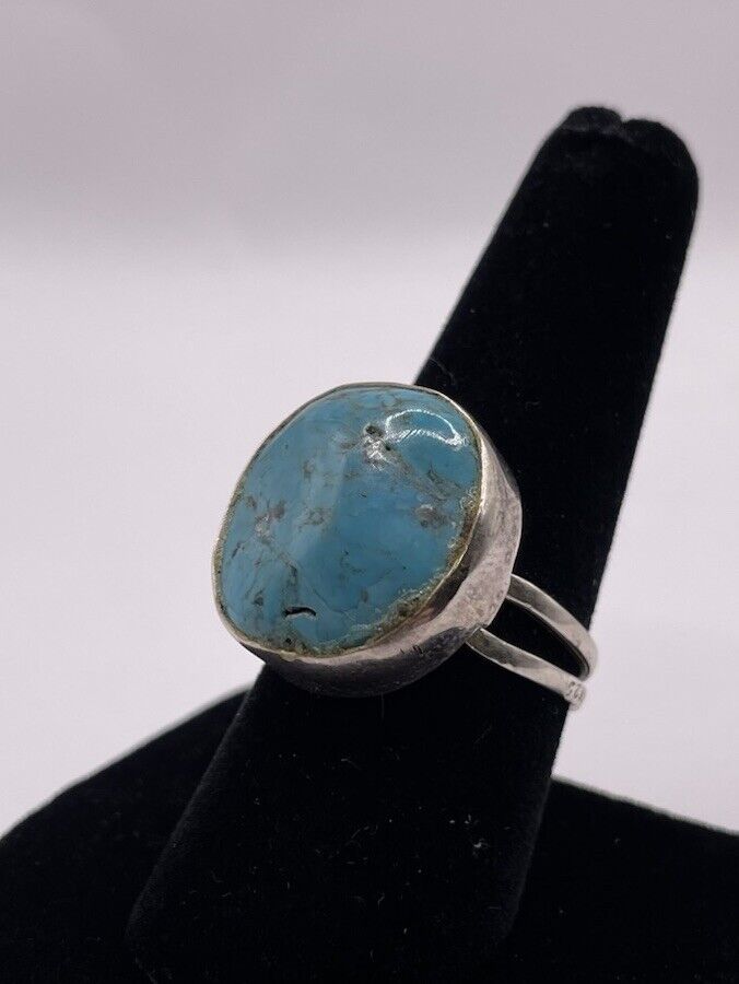 Vintage Pyrite Turquoise Round Sterling Silver 92… - image 6