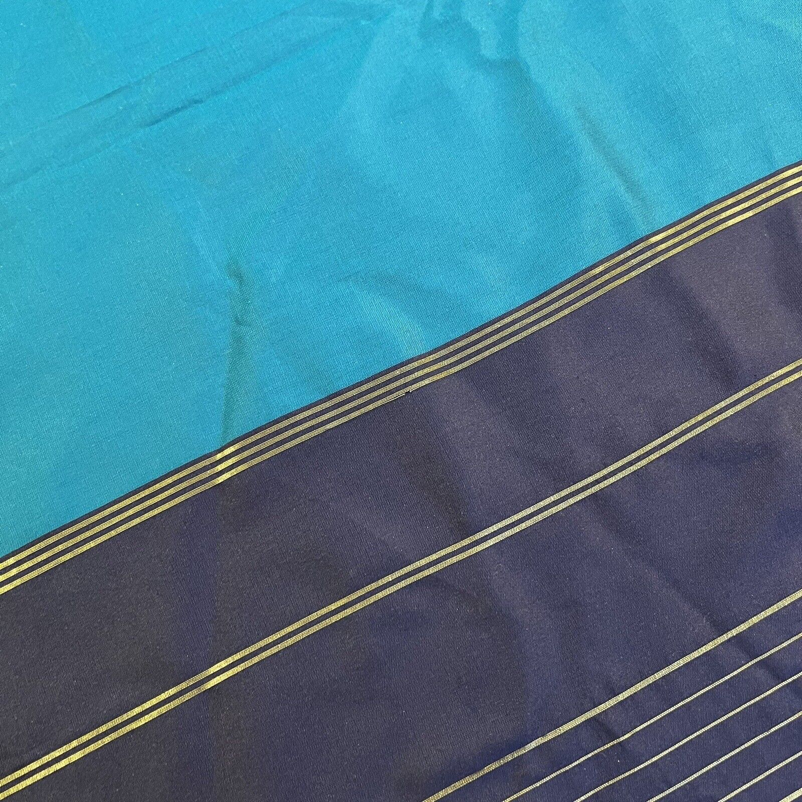 Vintage Satin Silk Saree Indian Sari 100% Pure Si… - image 4