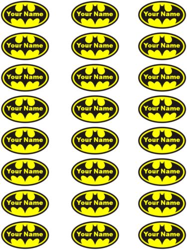 Tu nombre personalizado logotipo de Batman comestible oblea de arroz papel  cupcake pastel tapa | eBay