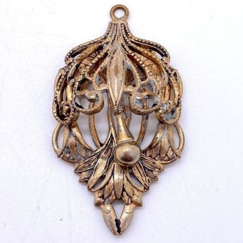 Vintage Art Nouveau Style Pendant Floral Design - image 1