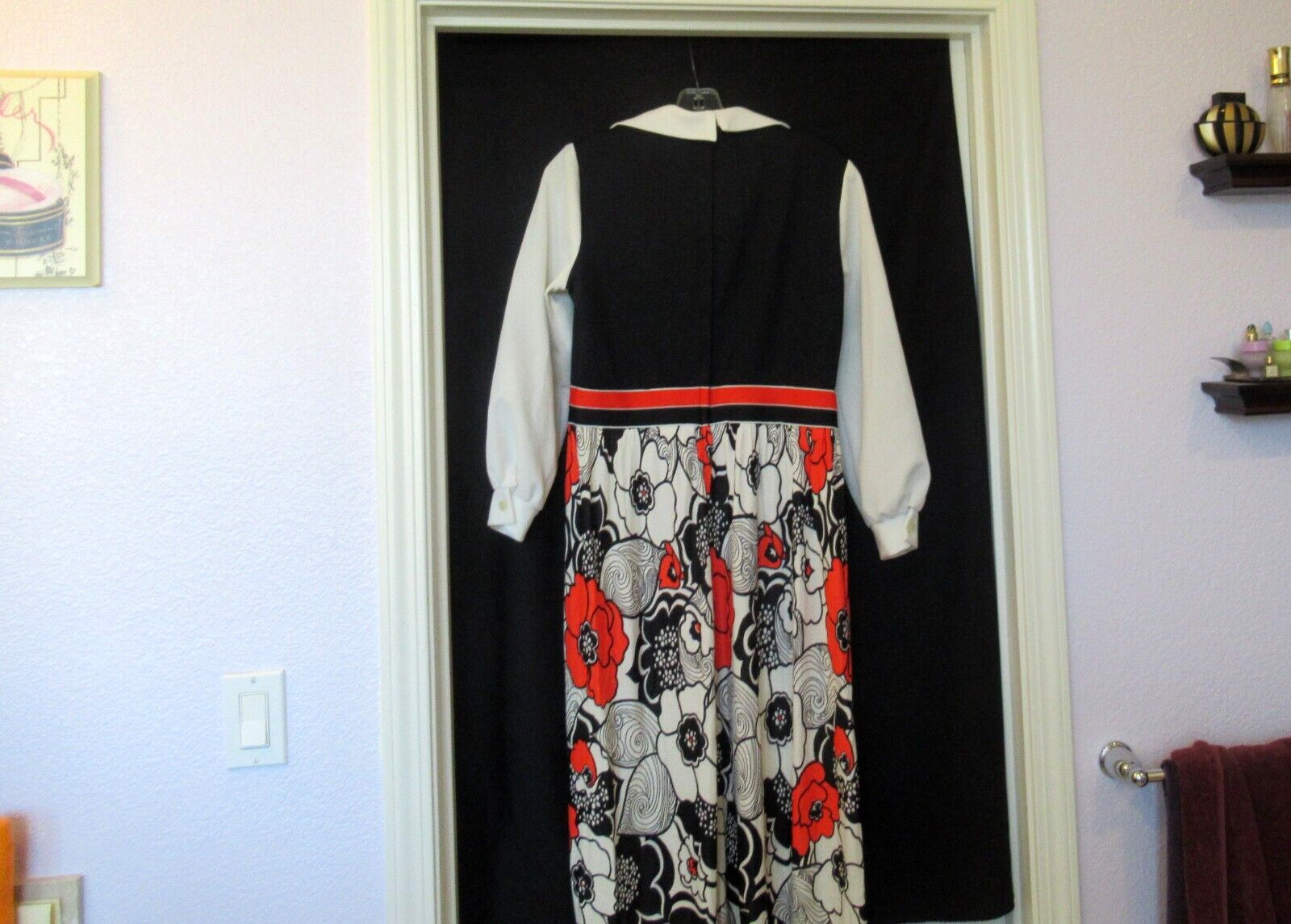 Sears Fashions red, white & blue flower dress, c.… - image 3