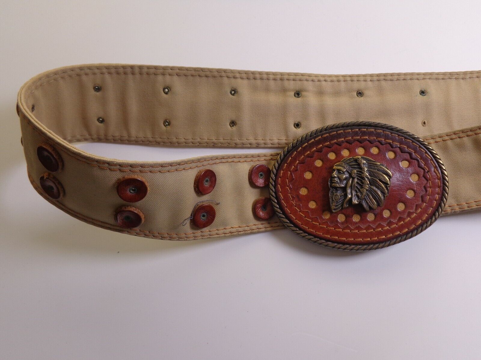 VTG RARE HUGO BOSS LEATHER NATIVE AMERICAN INDIAN… - image 8