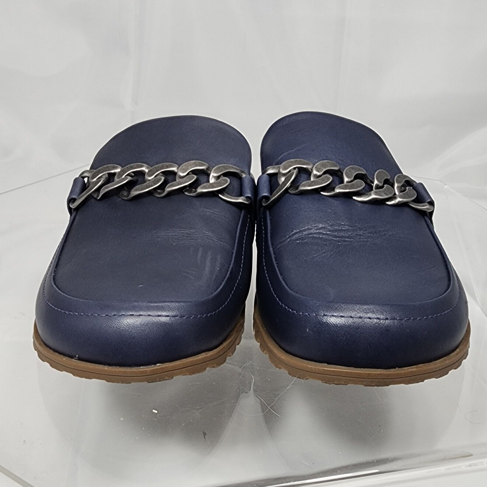 Vionic Georgie Navy Leather Mules Slip On Chain C… - image 4