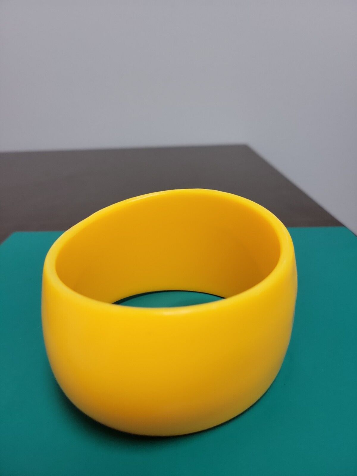 Vintage Bangle Bracelet Asymmetrical Canary Yello… - image 2