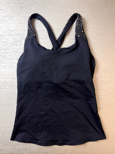 ALO Yoga Patina Bra Black Tank Top Size Small Yoga