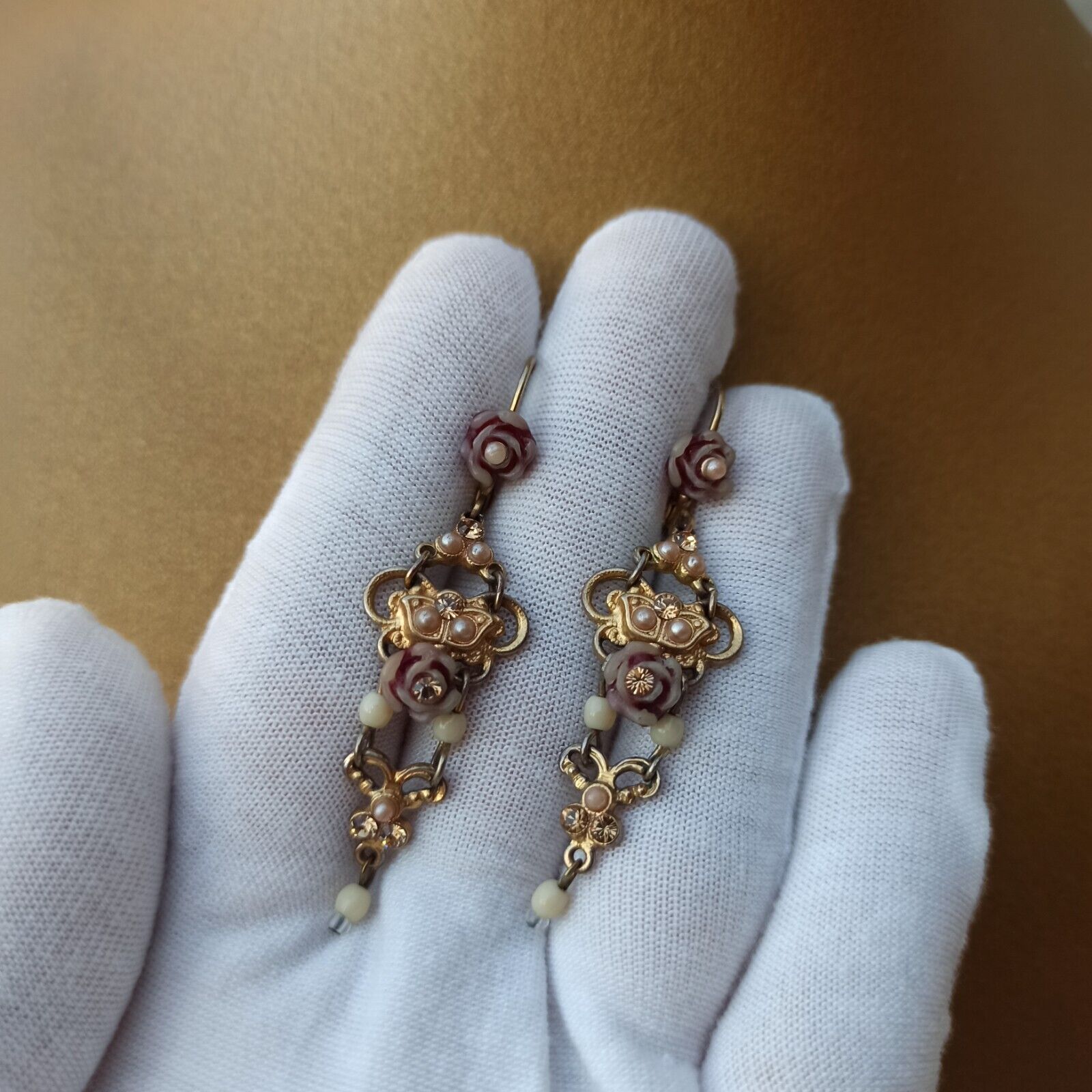 Michal Negrin Earrings Filigree Carved Rose Gold … - image 11