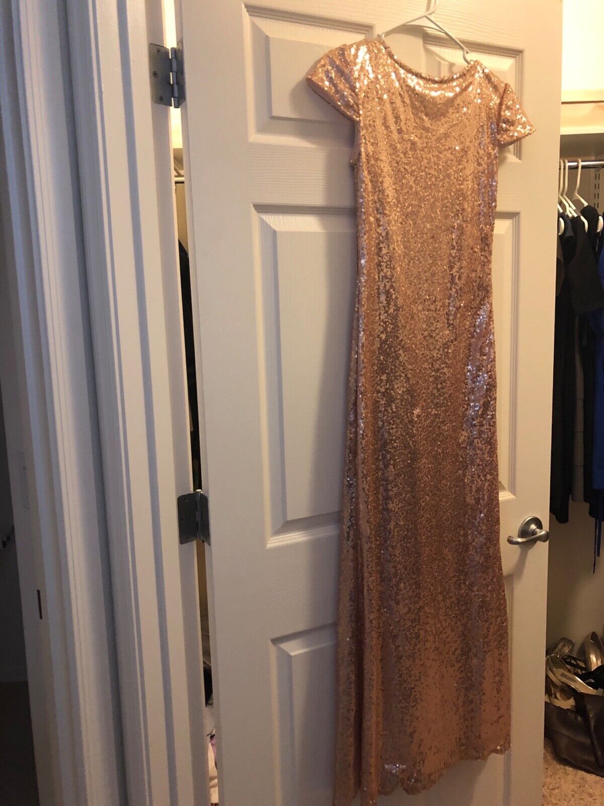 rose gold sequin bridesmaid dress size 4 - image 2