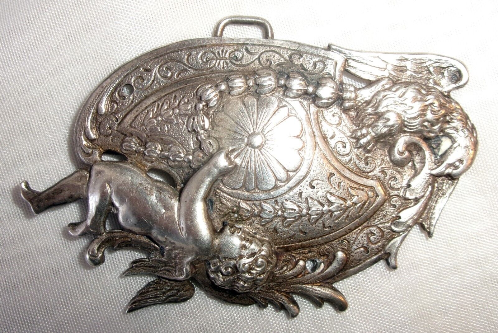 Stunning Victorian antique repousse Angel & Eagle… - image 13