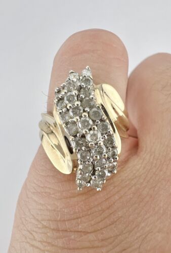 Designer 10k Yellow Gold .75ct Diamond Crossover C