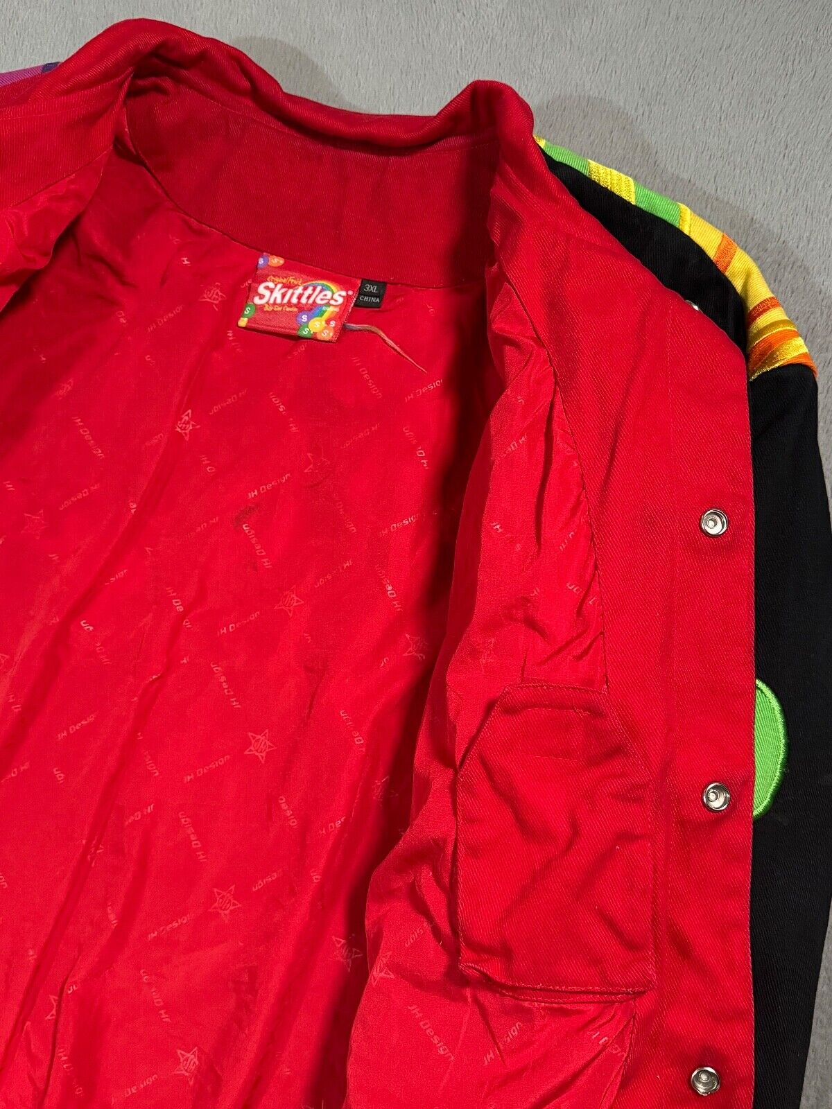 Vintage Skittles JH Design Nascar Varsity Bomber … - image 13