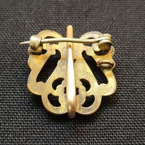 Antique Victorian Yellow Gold Fill Heart Brooch - image 3