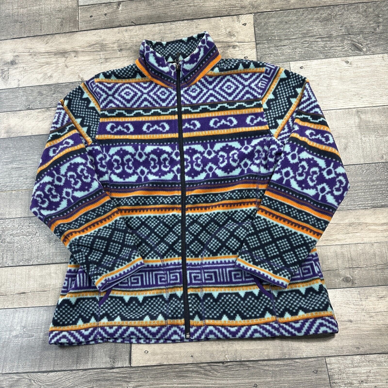 Vintage Woolrich Fleece Jacket Aztec Abstract Pat… - image 3