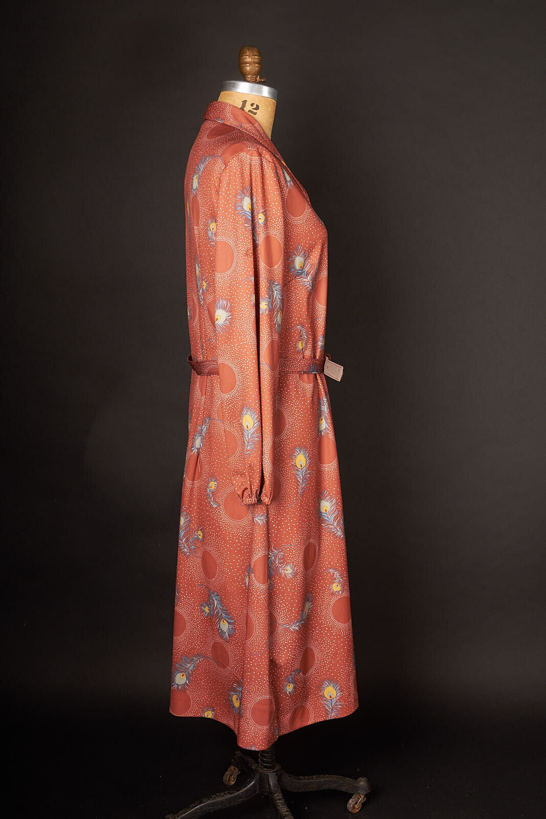 1970s Peacock Feather Dress - image 6