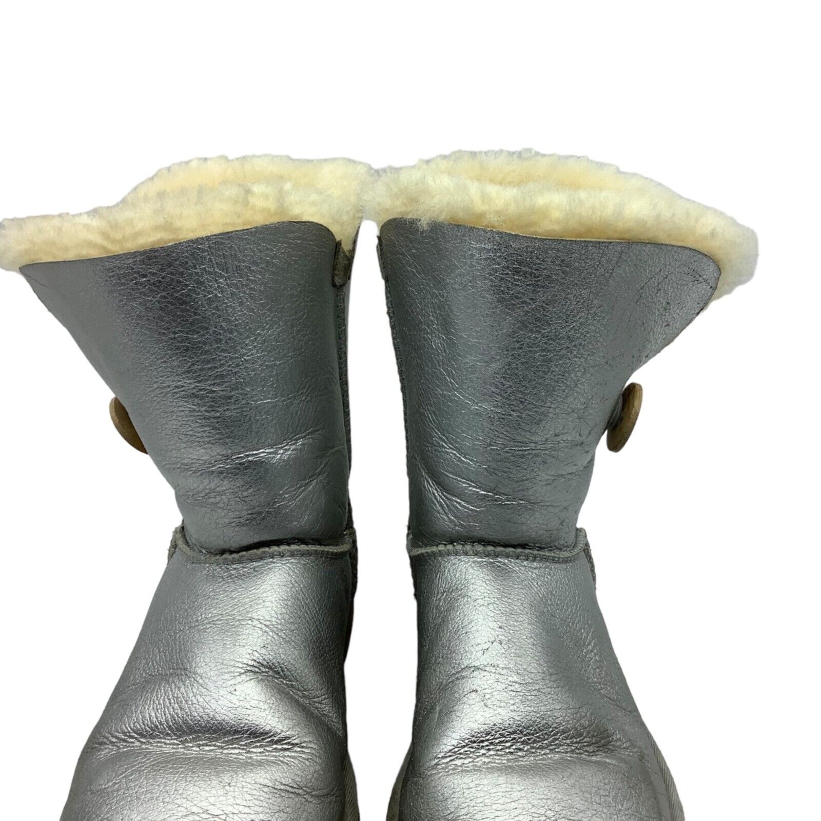 UGG Bailey Button Metallic Silver Boot Women Sz 7… - image 6