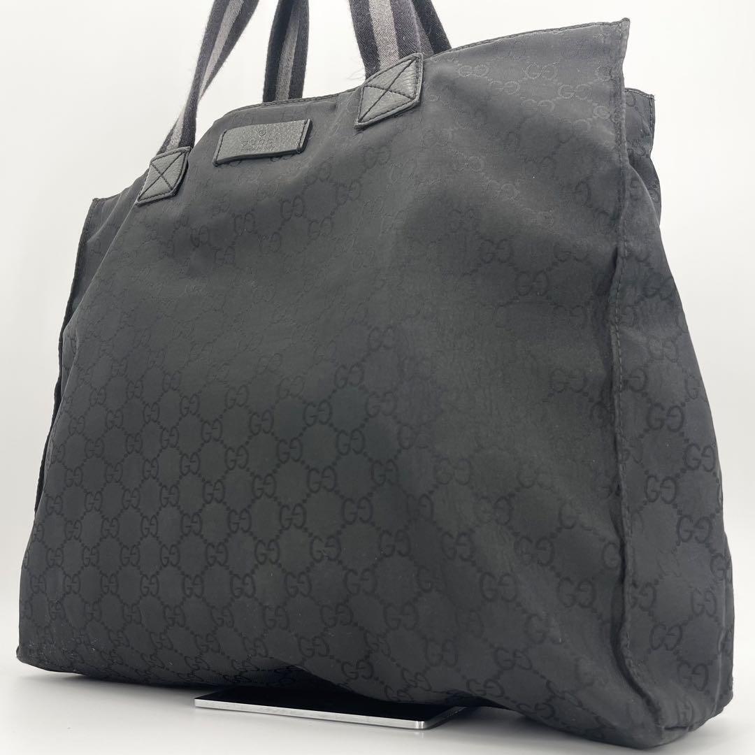 Gucci GG tote bag leather Nylon A4 black Authentic - image 21