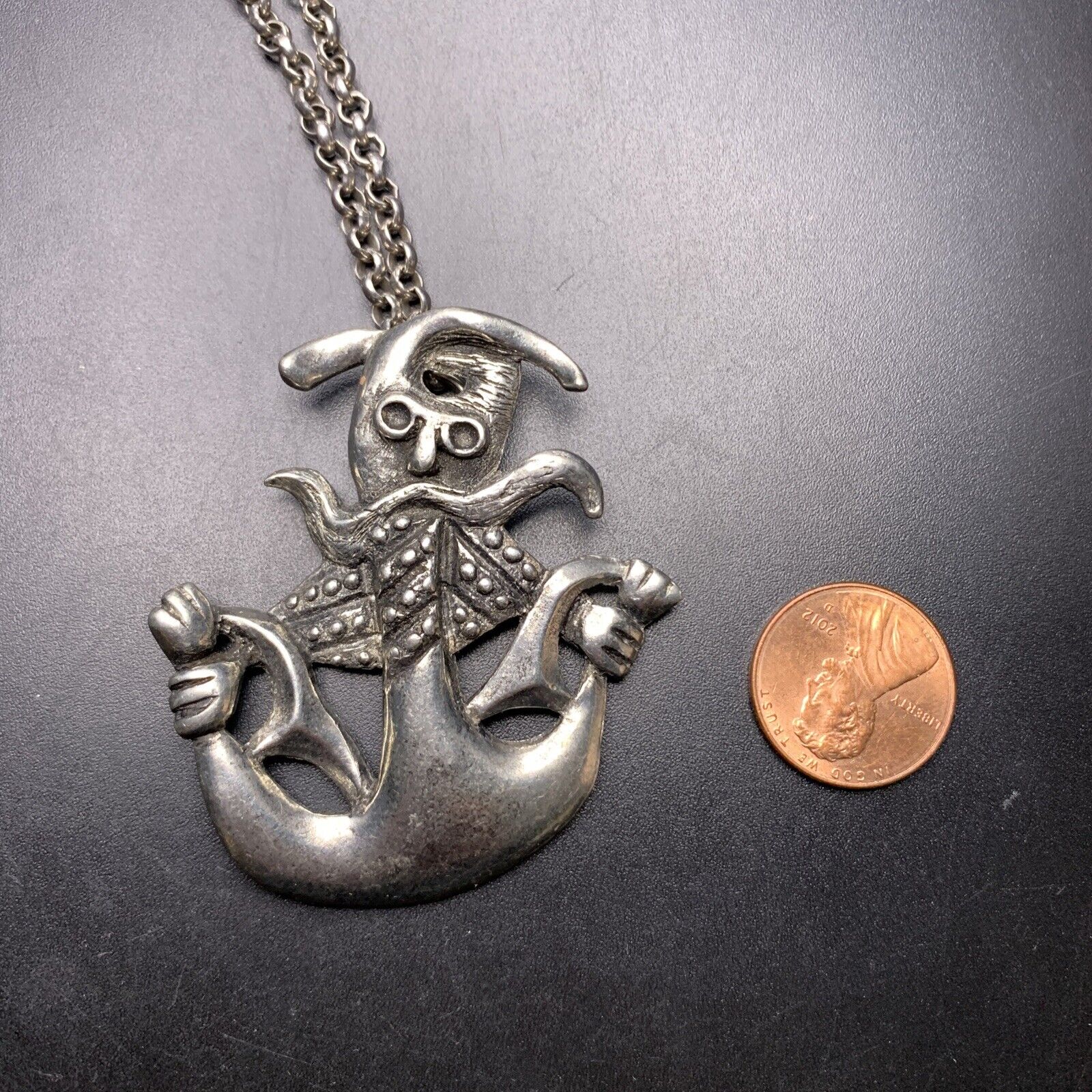 Tinn Per Pewter Pendant Necklace Anchor Signed Ed… - image 3