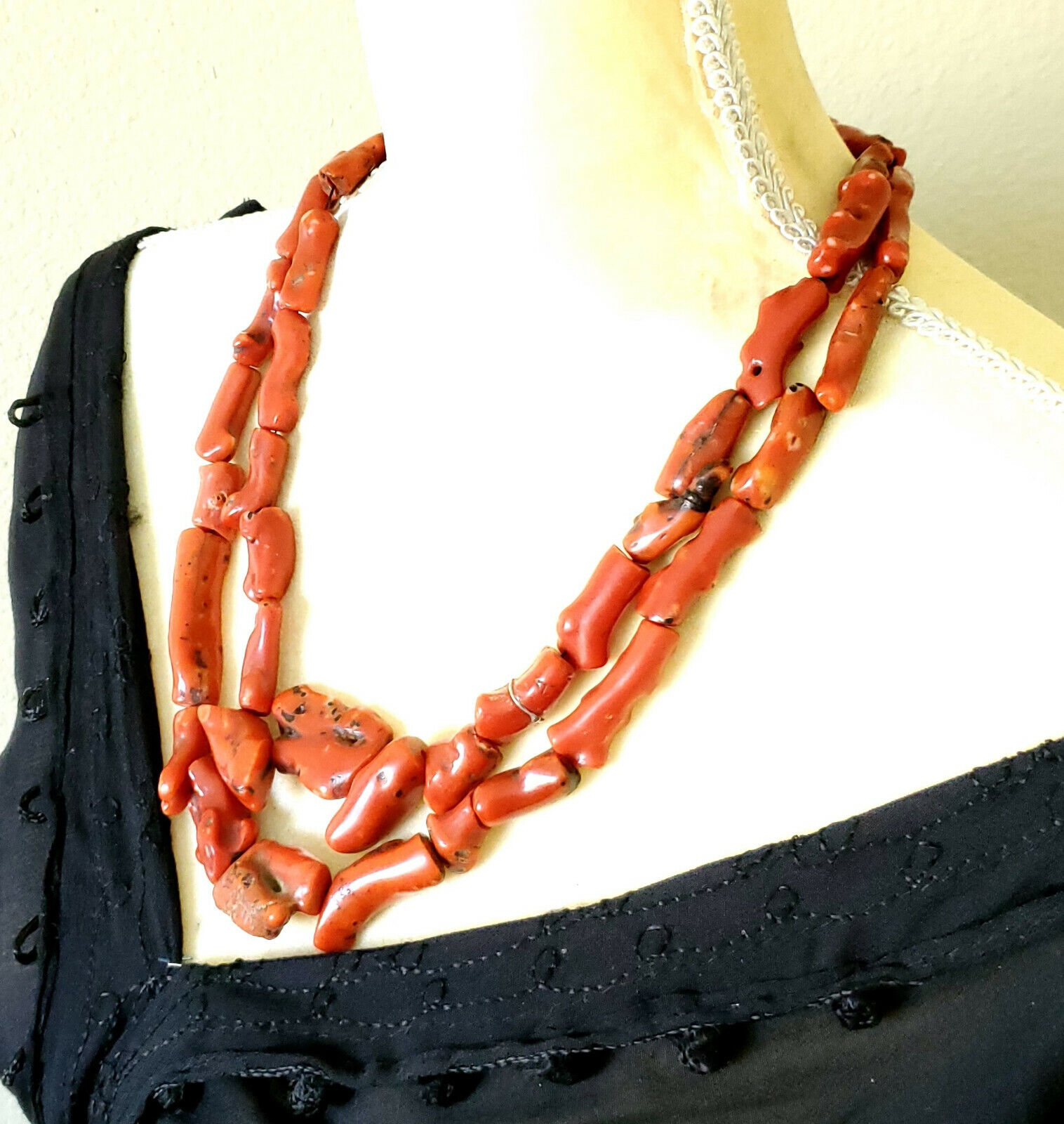 Antique Berber Natural Branch  tow strand  Red Co… - image 9