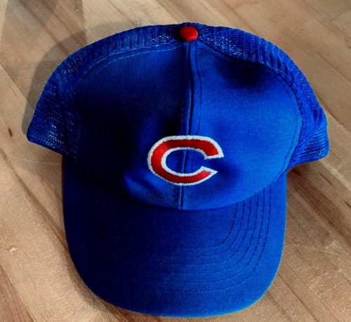 1986 Vintage CHICAGO CUBS Truckers Hat MLB Blue M… - image 1