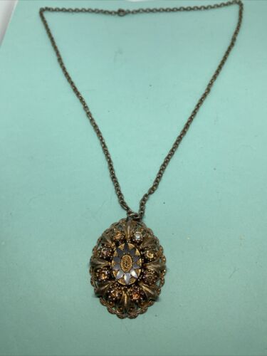 Vintage Florenza Victorian Revival Pendant Rhinest