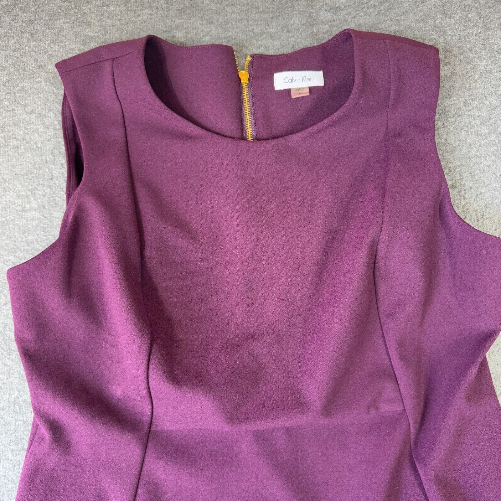 Calvin Klein Sheath Dress Womens 16 Purple Sleeve… - image 2