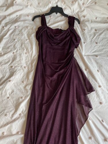 Formal Sparkly Burgundy Floor Length Gown