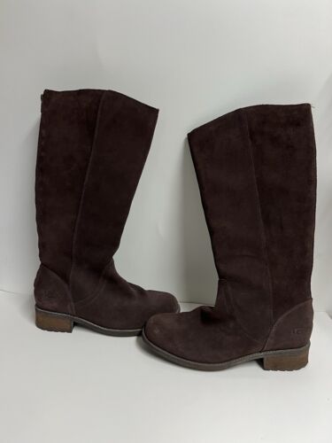 UGG AUSTRALIA STOUT BROWN SUEDE SELDON TALL FASHIO