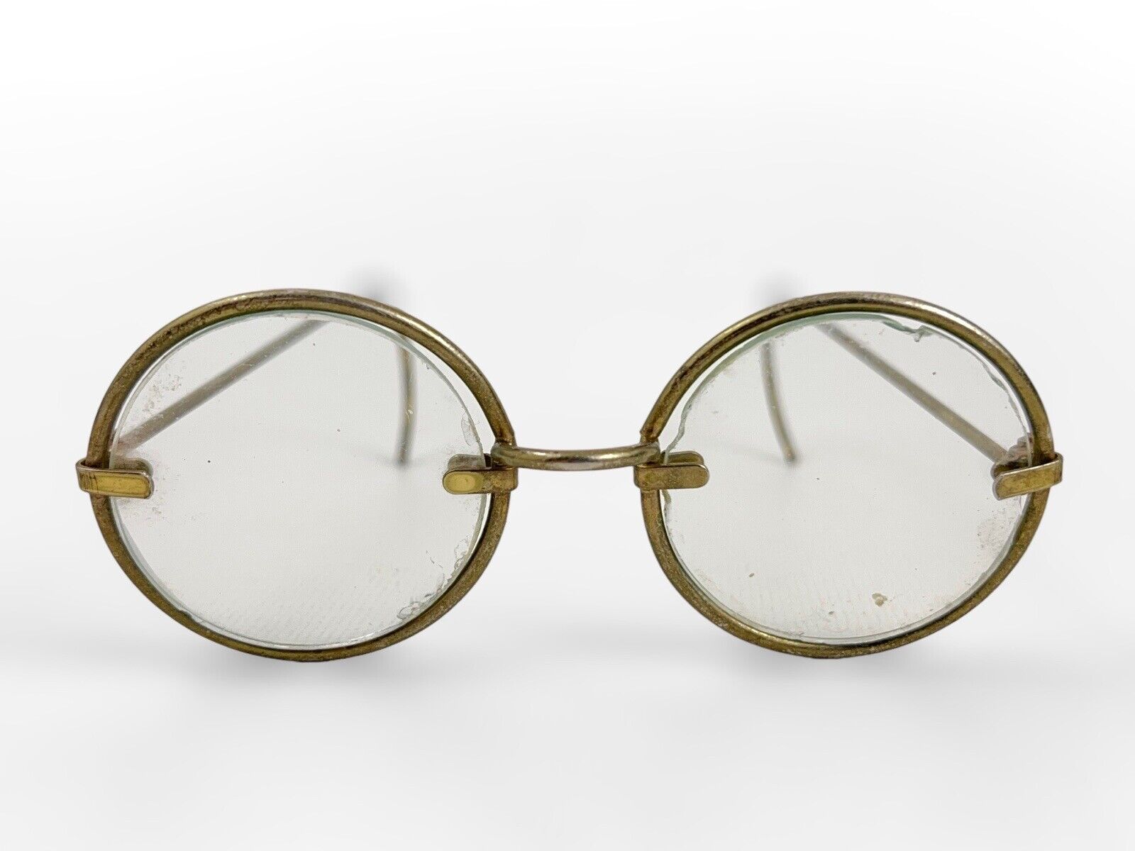 metal wire rim GLASSES antique brass gold steampu… - image 3