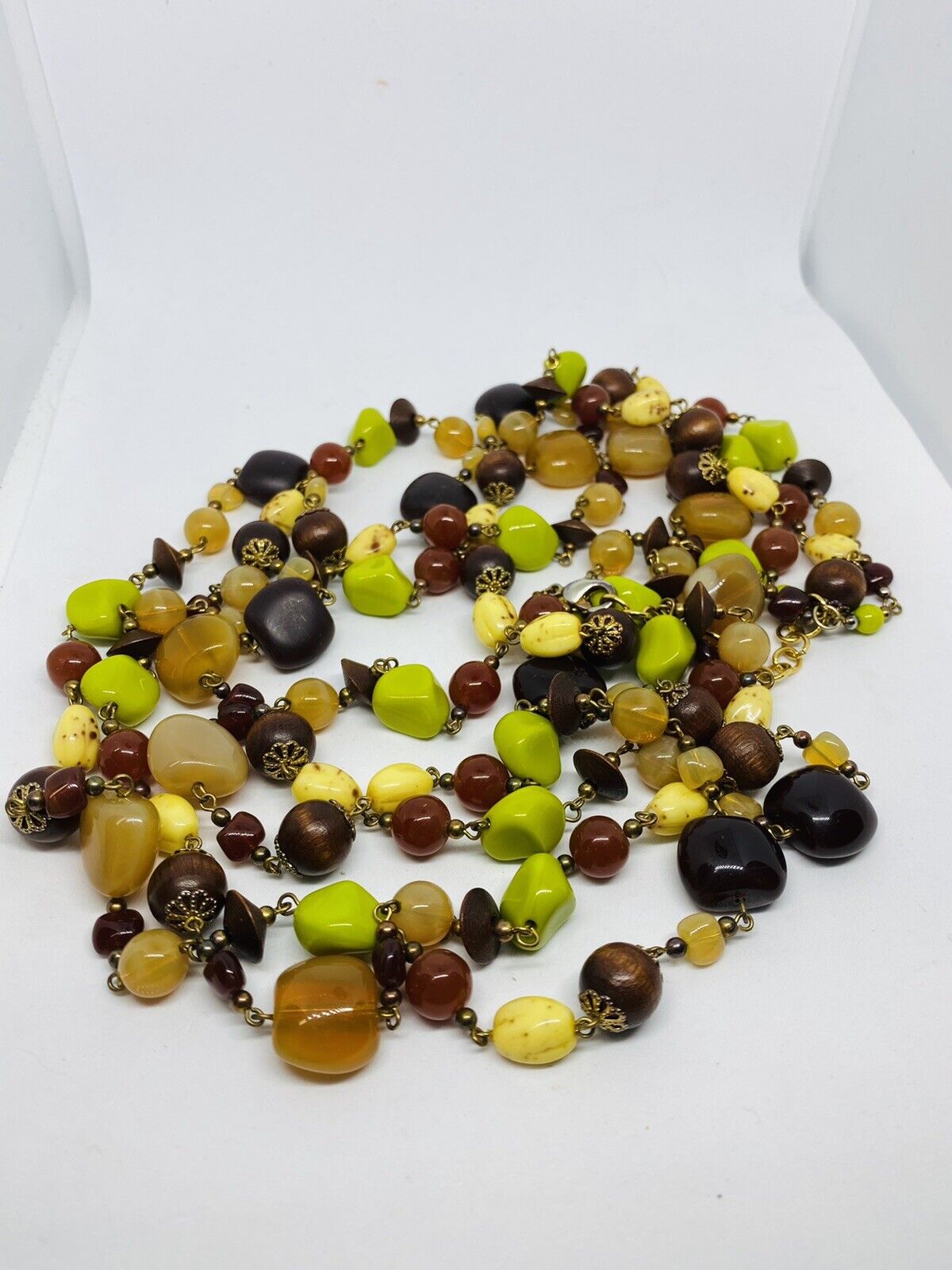 102 Inch Vintage Flapper Gemstone Beaded Necklace… - image 5